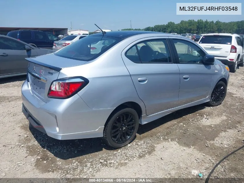 2024 Mitsubishi Mirage G4 Black Edition VIN: ML32FUFJ4RHF03548 Lot: 40134866