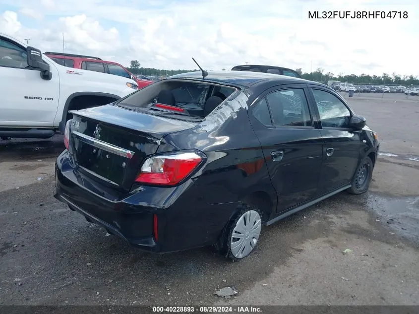 2024 Mitsubishi Mirage G4 Es VIN: ML32FUFJ8RHF04718 Lot: 40228893