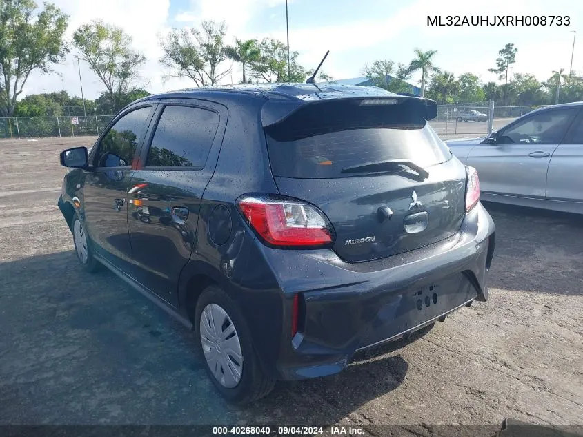 2024 Mitsubishi Mirage Es/Le VIN: ML32AUHJXRH008733 Lot: 40268040