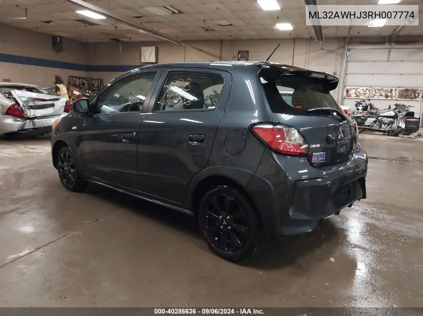 2024 Mitsubishi Mirage Black Edition VIN: ML32AWHJ3RH007774 Lot: 40286636