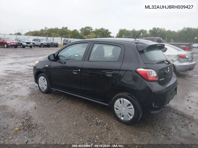 2024 Mitsubishi Mirage Es/Le VIN: ML32AUHJ8RH009427 Lot: 40339861