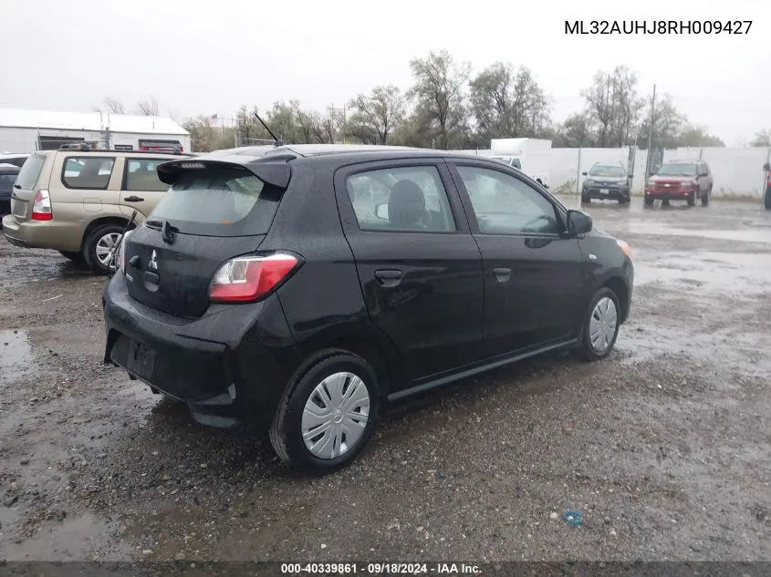 2024 Mitsubishi Mirage Es/Le VIN: ML32AUHJ8RH009427 Lot: 40339861