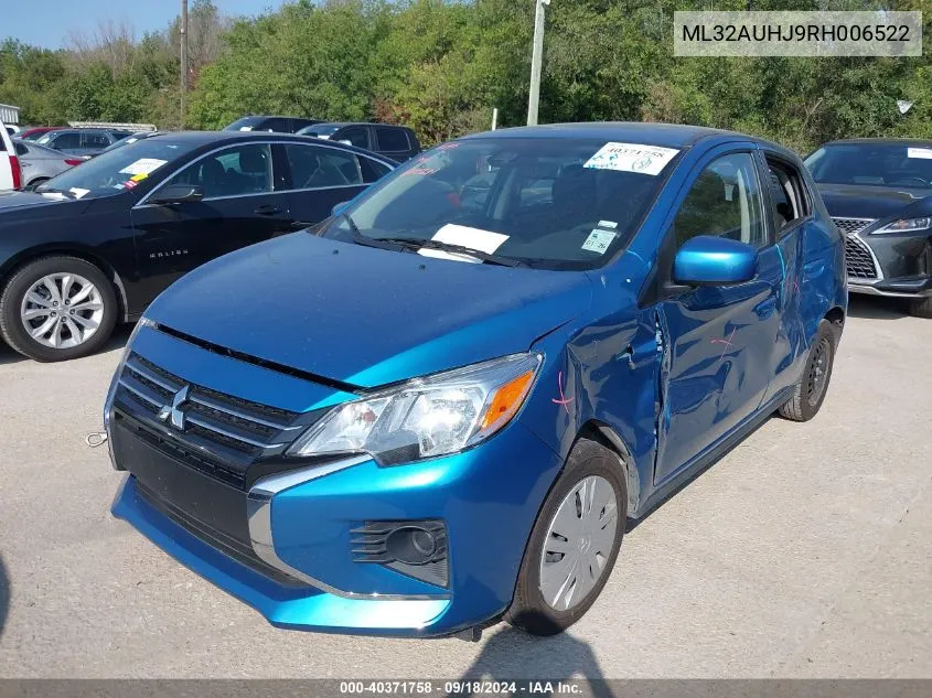 2024 Mitsubishi Mirage Es/Le VIN: ML32AUHJ9RH006522 Lot: 40371758