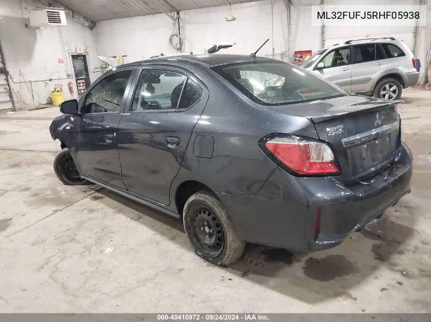 2024 Mitsubishi Mirage G4 Es VIN: ML32FUFJ5RHF05938 Lot: 40410972