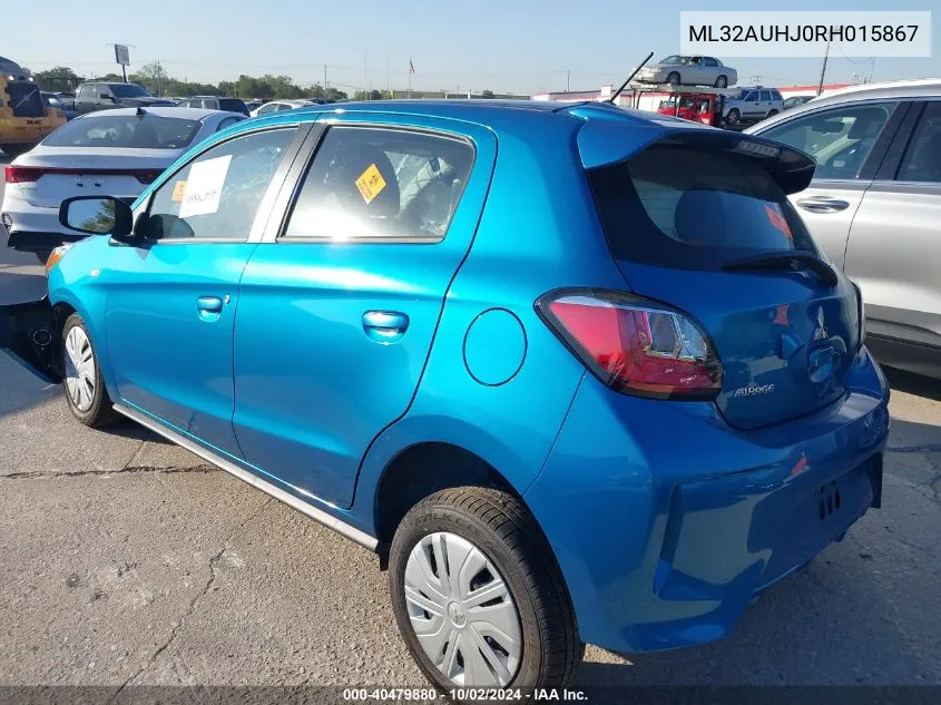 2024 Mitsubishi Mirage Es/Le VIN: ML32AUHJ0RH015867 Lot: 40479880