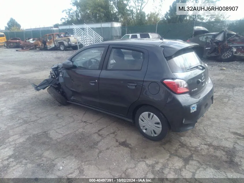 2024 Mitsubishi Mirage Es VIN: ML32AUHJ6RH008907 Lot: 40497391