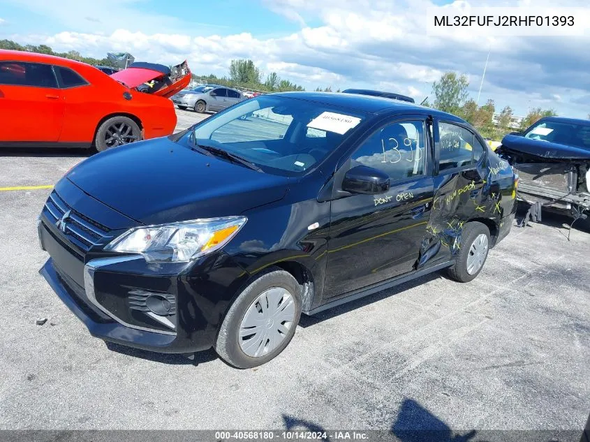 2024 Mitsubishi Mirage G4 Es VIN: ML32FUFJ2RHF01393 Lot: 40568180