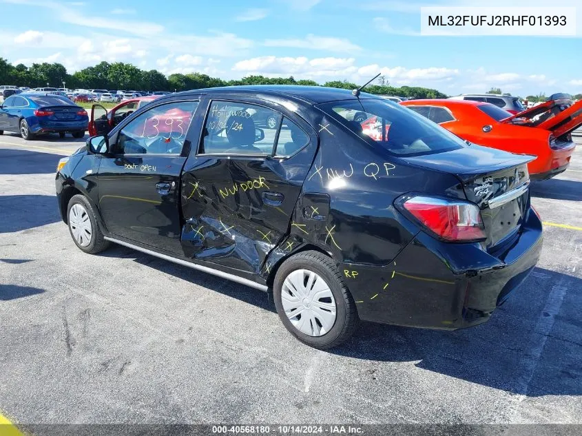 2024 Mitsubishi Mirage G4 Es VIN: ML32FUFJ2RHF01393 Lot: 40568180