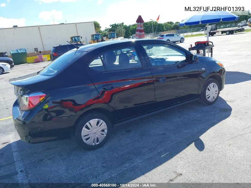 2024 Mitsubishi Mirage G4 Es VIN: ML32FUFJ2RHF01393 Lot: 40568180