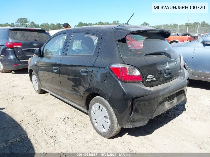 2024 Mitsubishi Mirage Es/Le VIN: ML32AUHJ5RH000720 Lot: 40636657