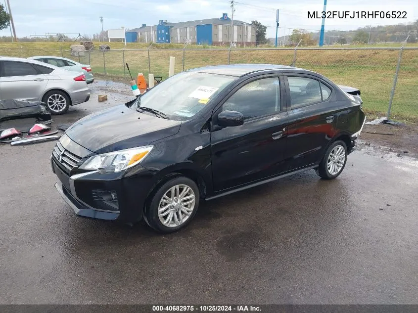 2024 Mitsubishi Mirage G4 Le VIN: ML32FUFJ1RHF06522 Lot: 40682975