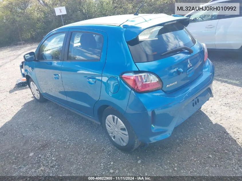 2024 Mitsubishi Mirage Es VIN: ML32AUHJ0RH010992 Lot: 40822905