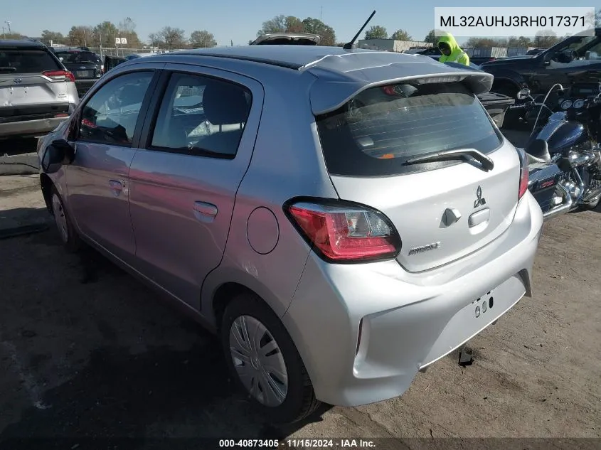 2024 Mitsubishi Mirage Es/Le VIN: ML32AUHJ3RH017371 Lot: 40873405