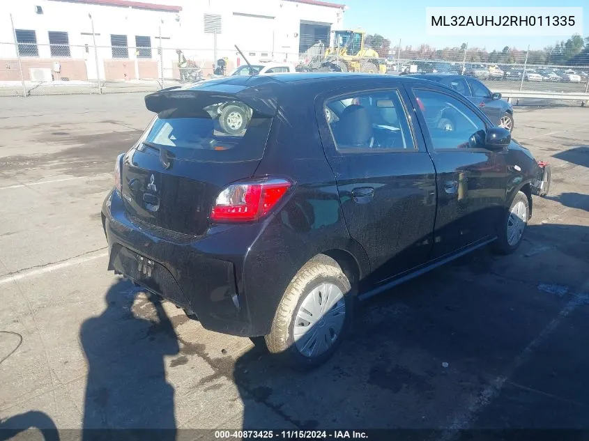 2024 Mitsubishi Mirage Es/Le VIN: ML32AUHJ2RH011335 Lot: 40873425