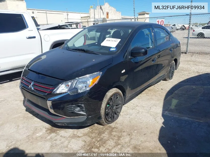 2024 Mitsubishi Mirage G4 Black Edition VIN: ML32FUFJ6RHF09934 Lot: 40873797