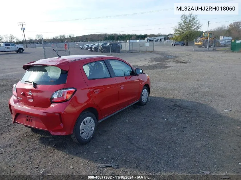 2024 Mitsubishi Mirage Es/Le VIN: ML32AUHJ2RH018060 Lot: 40877982