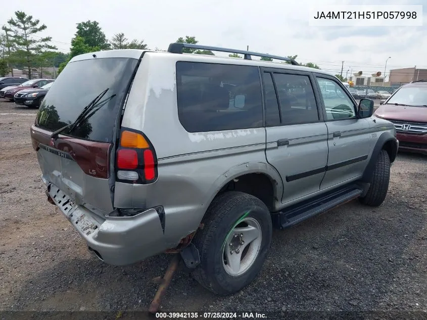 2001 Mitsubishi Montero Sport Es/Ls VIN: JA4MT21H51P057998 Lot: 39942135