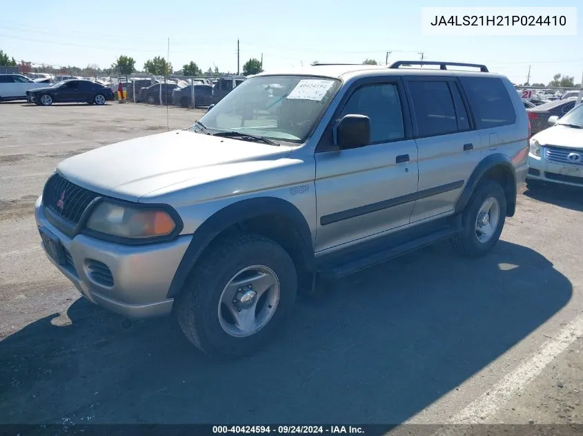 2001 Mitsubishi Montero Sport Es/Ls VIN: JA4LS21H21P024410 Lot: 40424594