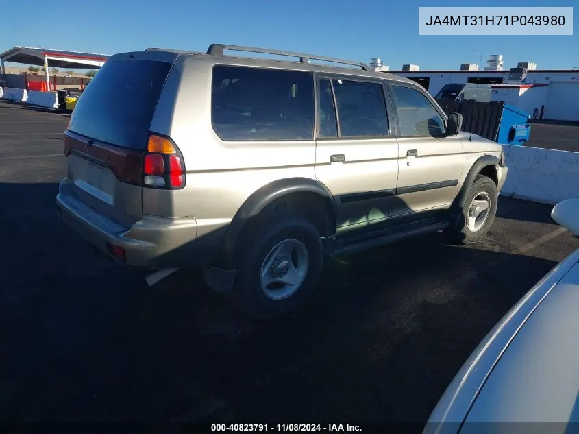 2001 Mitsubishi Montero Sport Xls VIN: JA4MT31H71P043980 Lot: 40823791