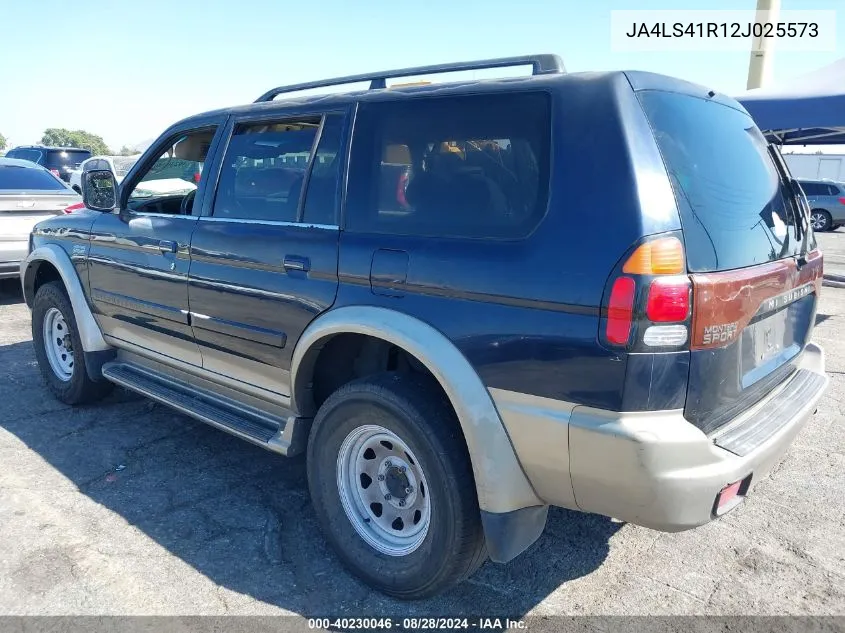 2002 Mitsubishi Montero Sport Ltd VIN: JA4LS41R12J025573 Lot: 40230046