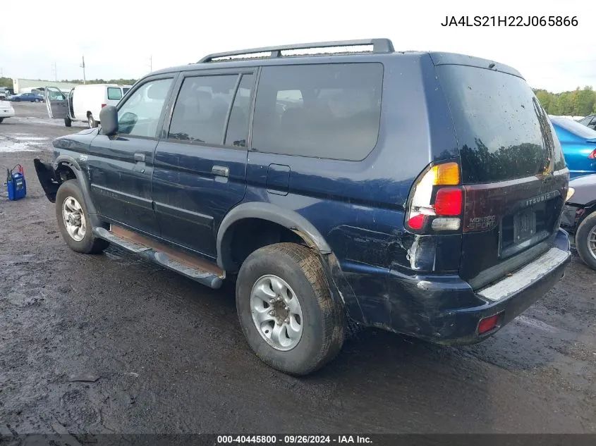 2002 Mitsubishi Montero Sport Sport Es/Sport Ls VIN: JA4LS21H22J065866 Lot: 40445800