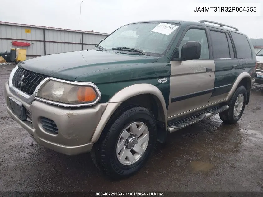 2002 Mitsubishi Montero Sport Xls VIN: JA4MT31R32P004555 Lot: 40729369