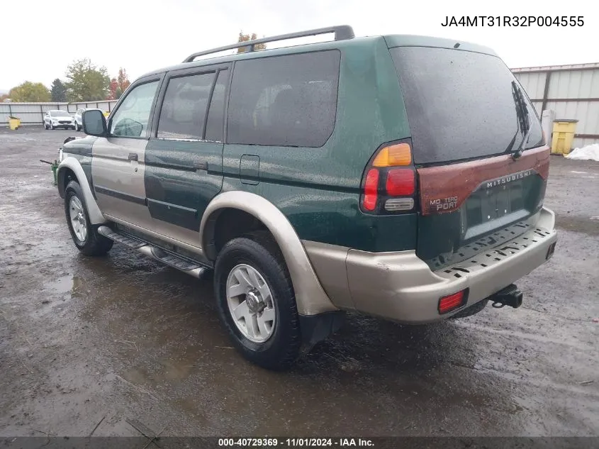 2002 Mitsubishi Montero Sport Xls VIN: JA4MT31R32P004555 Lot: 40729369