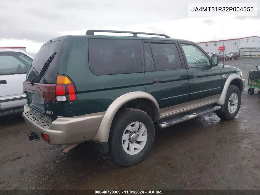 2002 Mitsubishi Montero Sport Xls VIN: JA4MT31R32P004555 Lot: 40729369