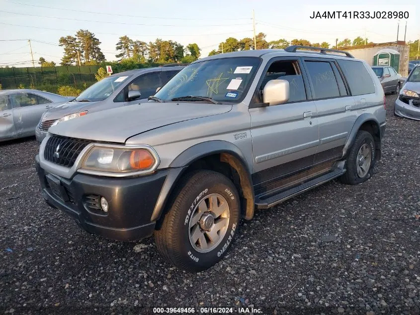 JA4MT41R33J028980 2003 Mitsubishi Montero Sport Ltd