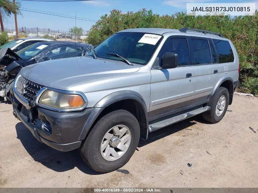 2003 Mitsubishi Montero Sport Xls VIN: JA4LS31R73J010815 Lot: 40016389