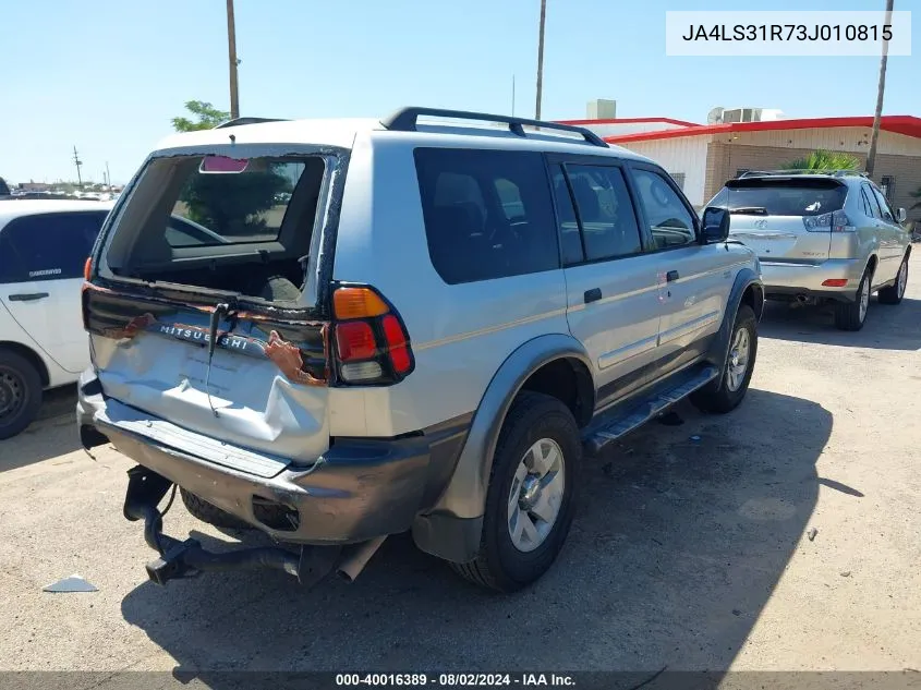 2003 Mitsubishi Montero Sport Xls VIN: JA4LS31R73J010815 Lot: 40016389