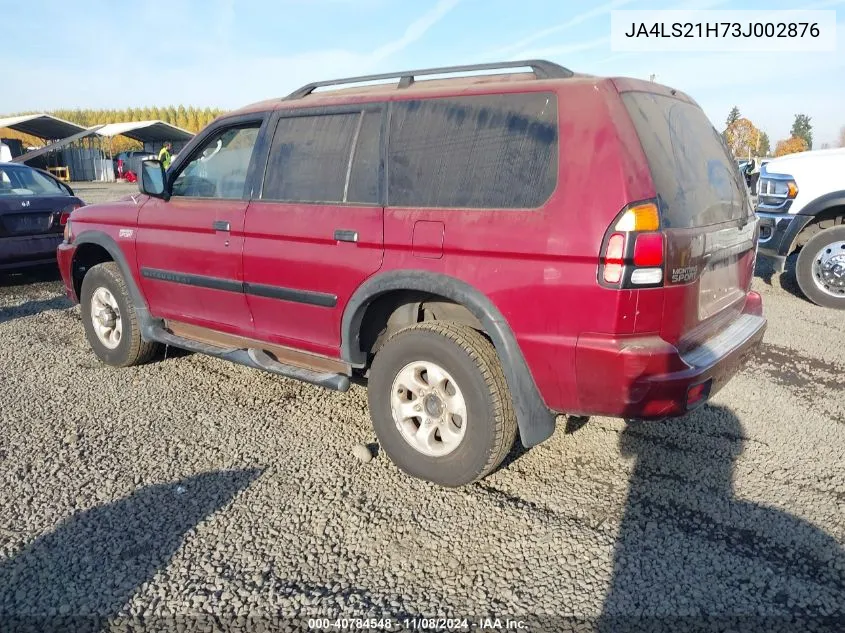 2003 Mitsubishi Montero Sport Es/Ls VIN: JA4LS21H73J002876 Lot: 40784548