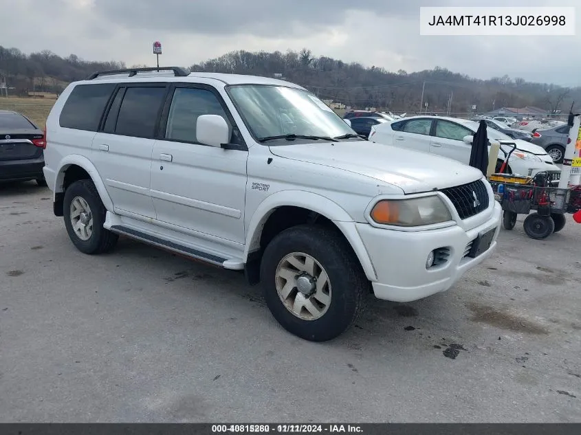 2003 Mitsubishi Montero Sport Ltd VIN: JA4MT41R13J026998 Lot: 40815280