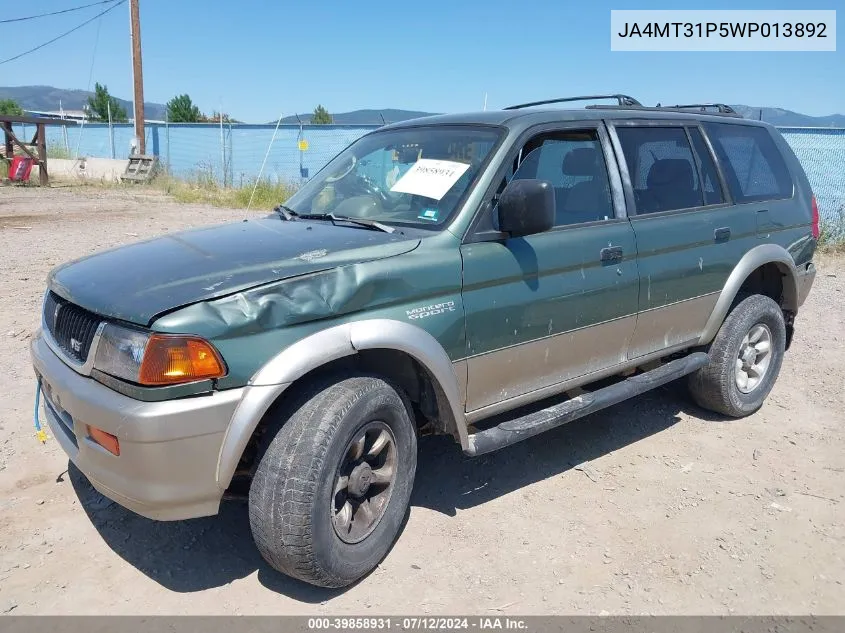 1998 Mitsubishi Montero Sport Ls VIN: JA4MT31P5WP013892 Lot: 39858931