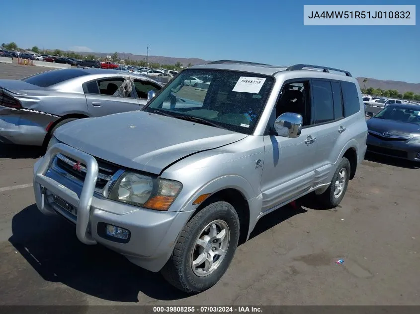 2001 Mitsubishi Montero Limited VIN: JA4MW51R51J010832 Lot: 39808255