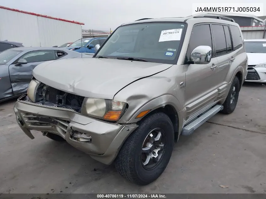 2001 Mitsubishi Montero Limited VIN: JA4MW51R71J005034 Lot: 40786119