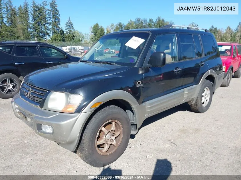 2002 Mitsubishi Montero Limited VIN: JA4MW51R82J012043 Lot: 40332066