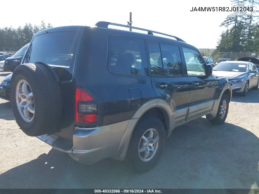 2002 Mitsubishi Montero Limited VIN: JA4MW51R82J012043 Lot: 40332066