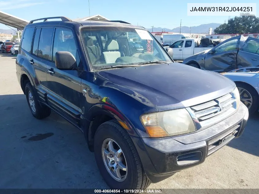 2002 Mitsubishi Montero Xls VIN: JA4MW31R42J044251 Lot: 40604854