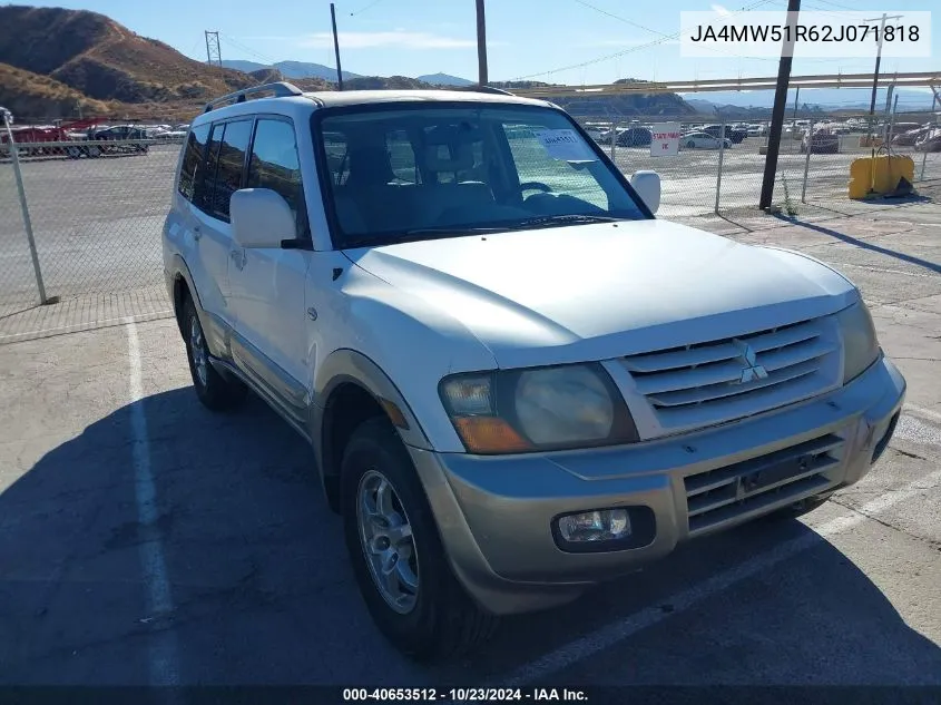 2002 Mitsubishi Montero Limited VIN: JA4MW51R62J071818 Lot: 40653512