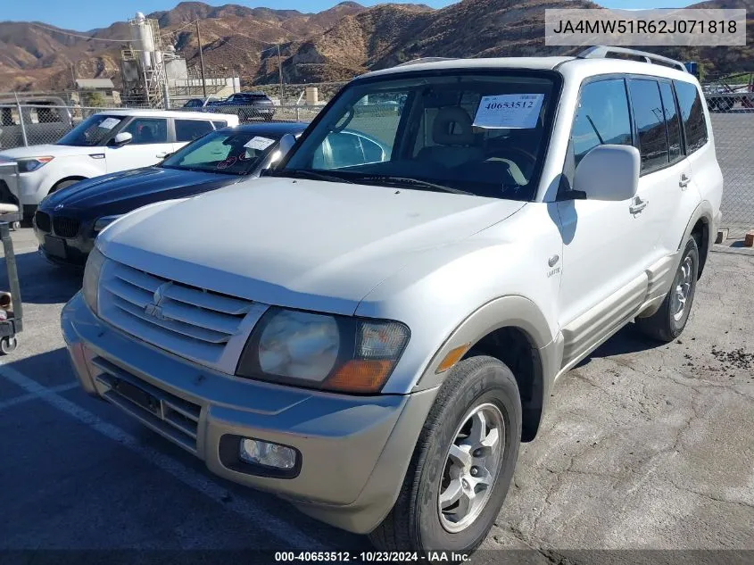 2002 Mitsubishi Montero Limited VIN: JA4MW51R62J071818 Lot: 40653512