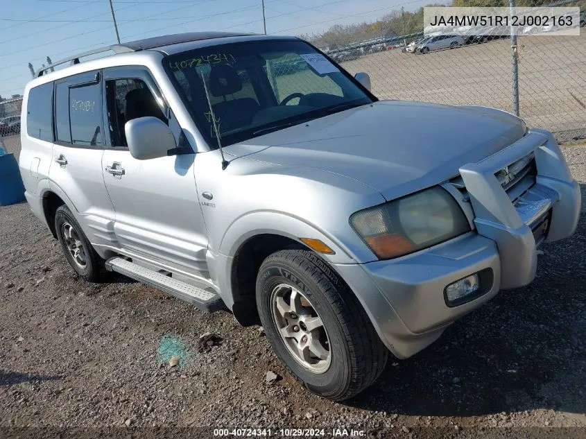 2002 Mitsubishi Montero Limited VIN: JA4MW51R12J002163 Lot: 40724341