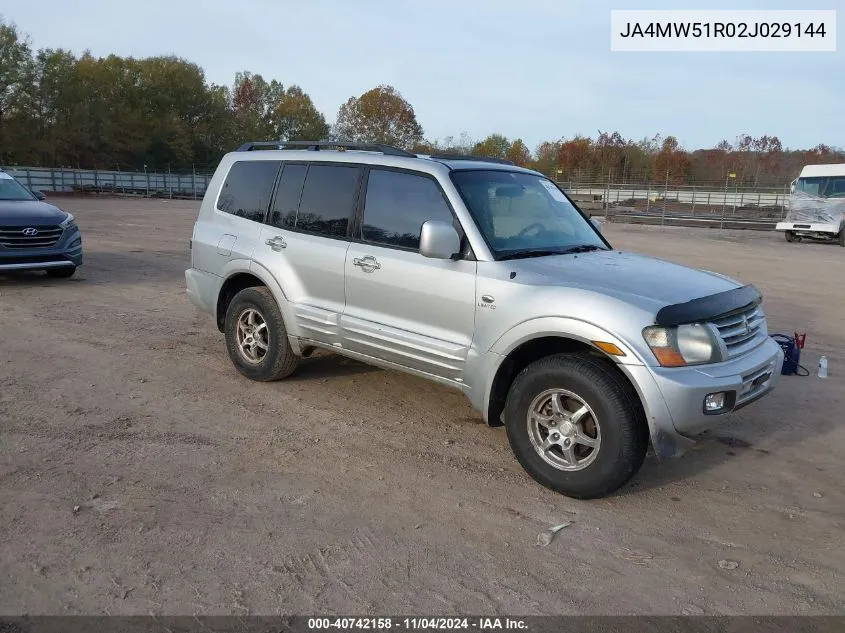 2002 Mitsubishi Montero Limited VIN: JA4MW51R02J029144 Lot: 40742158