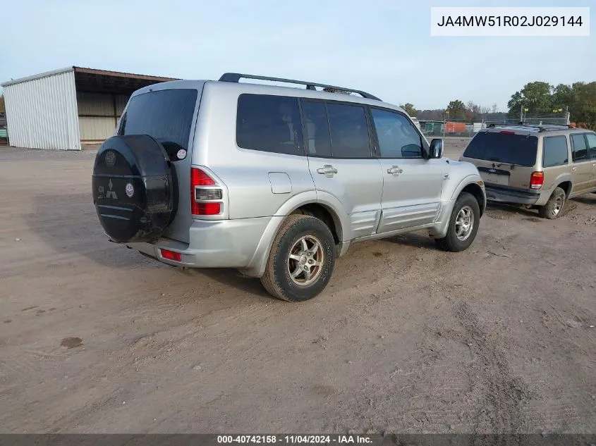 2002 Mitsubishi Montero Limited VIN: JA4MW51R02J029144 Lot: 40742158