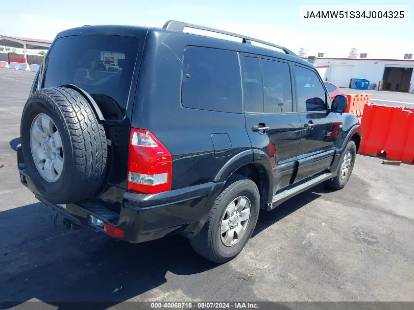 2004 Mitsubishi Montero Xls VIN: JA4MW51S34J004325 Lot: 40068718