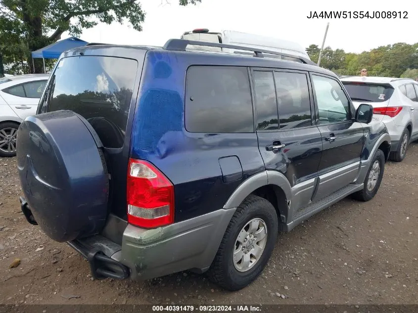 2004 Mitsubishi Montero Xls VIN: JA4MW51S54J008912 Lot: 40391479