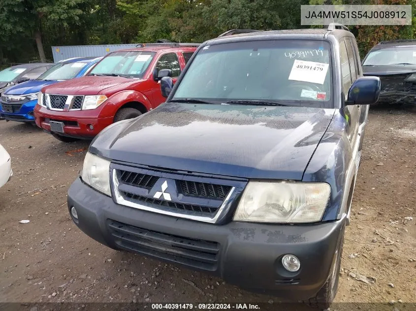 2004 Mitsubishi Montero Xls VIN: JA4MW51S54J008912 Lot: 40391479