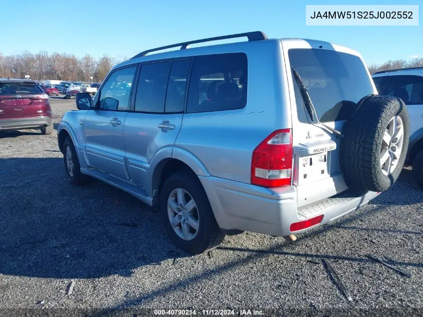 2005 Mitsubishi Montero Limited VIN: JA4MW51S25J002552 Lot: 40790214