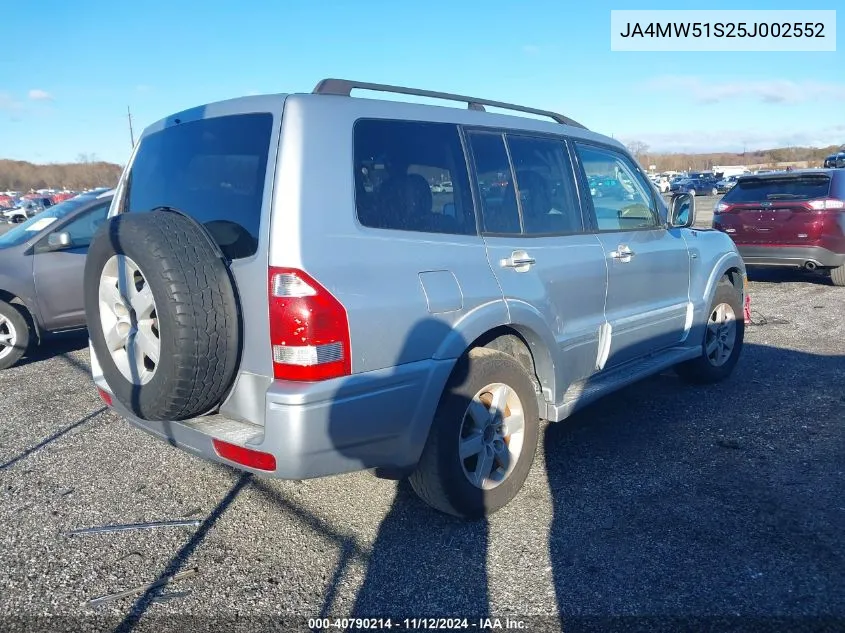 2005 Mitsubishi Montero Limited VIN: JA4MW51S25J002552 Lot: 40790214