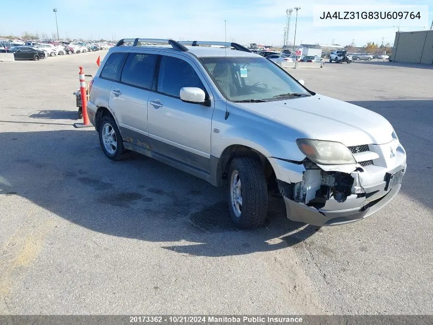 2003 Mitsubishi Outlander Ls VIN: JA4LZ31G83U609764 Lot: 20173362